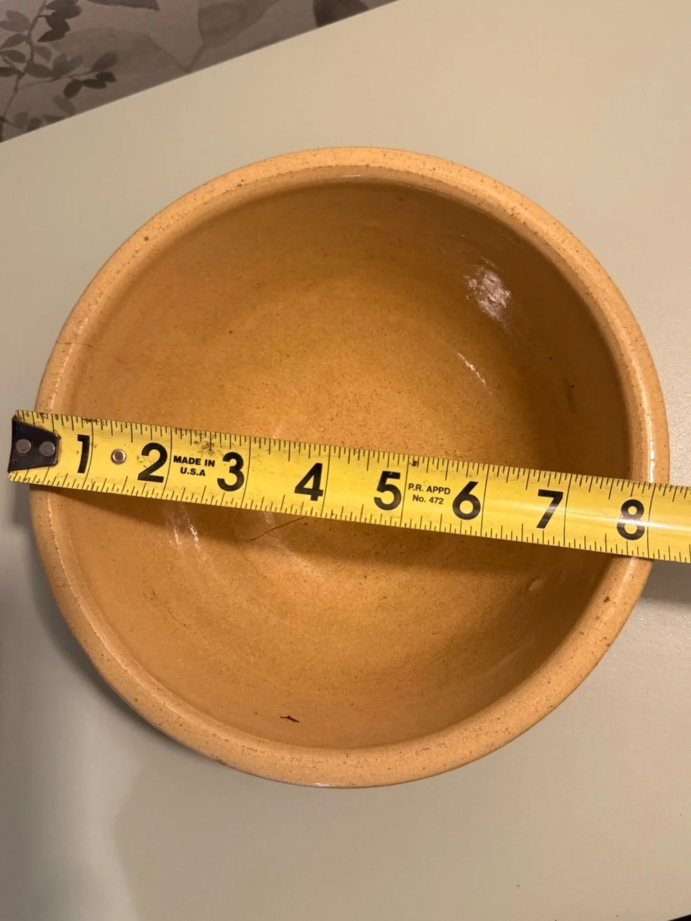 Yellowware Resting Bowls with Brown Stripe